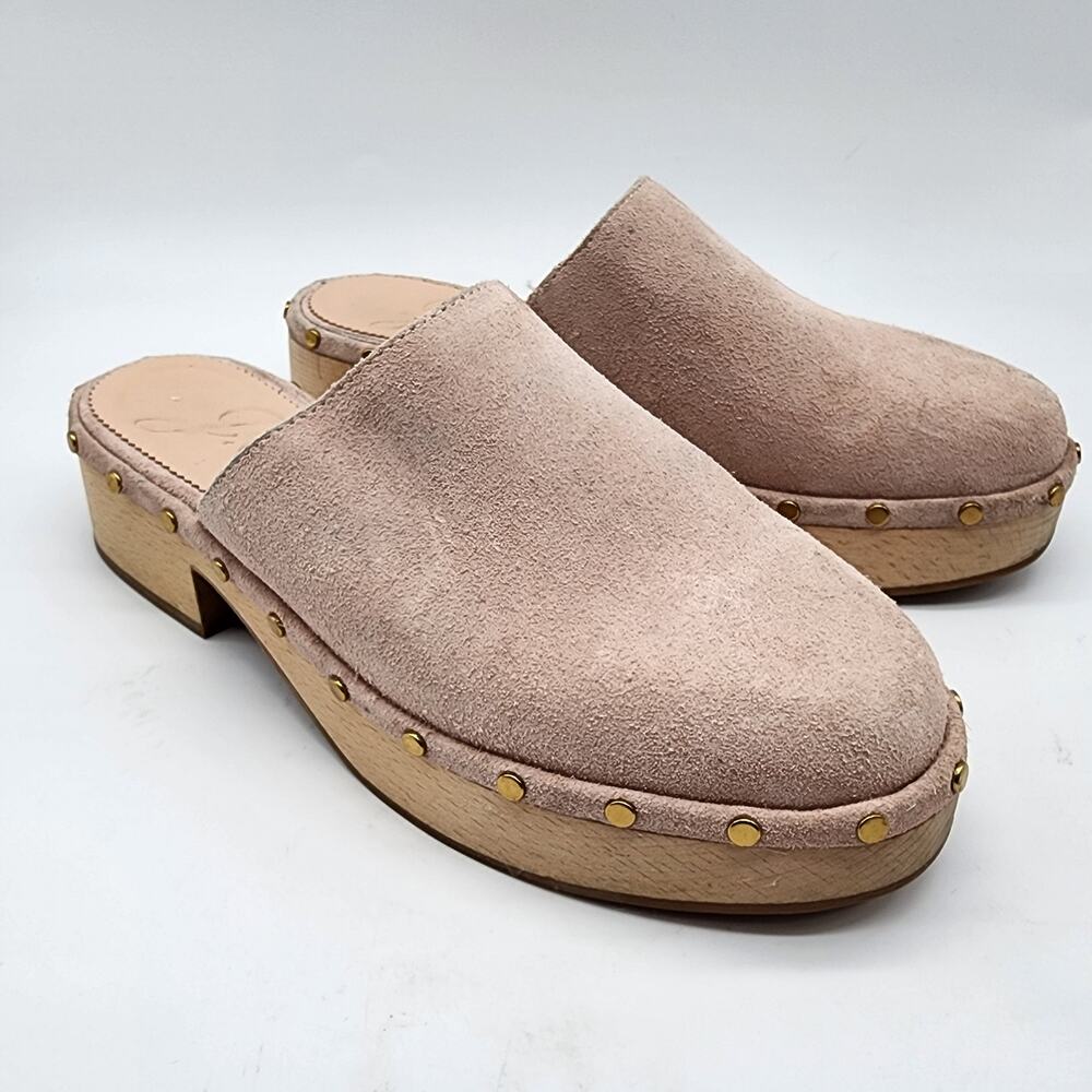 J. Crew Dakota Suede Studded Clogs Mauve Blush Slip-on Shoes Women's 6